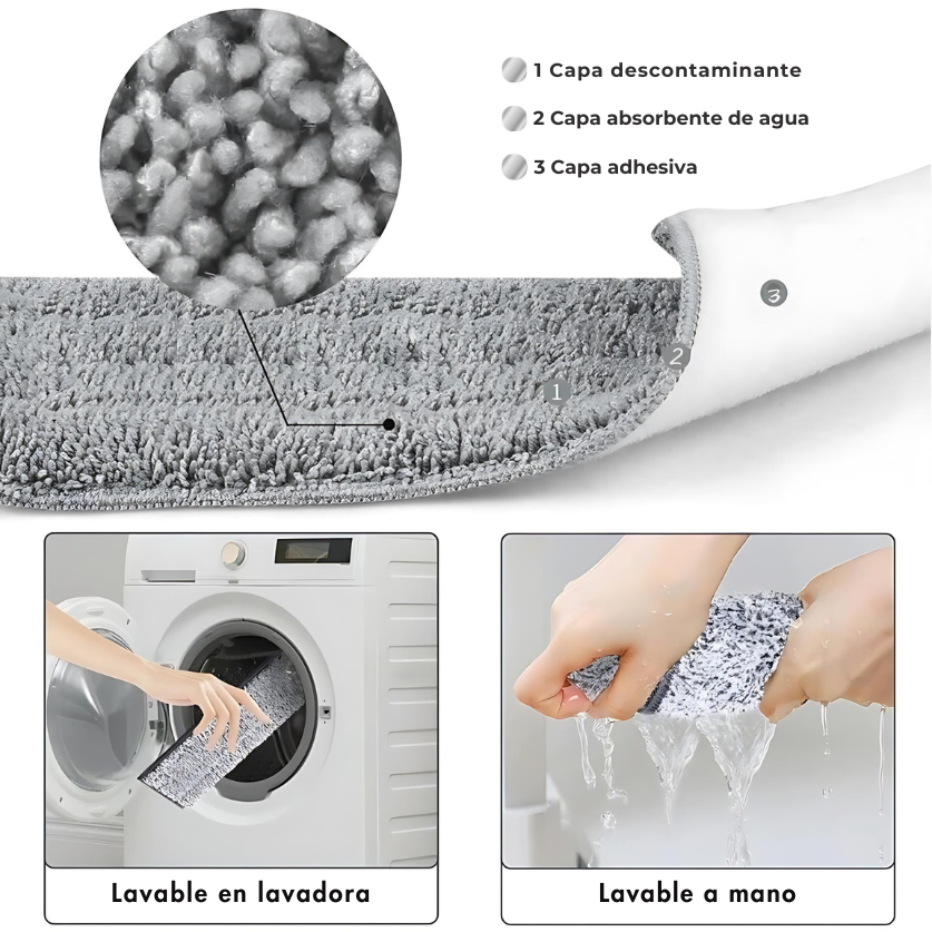 Mopa Fregona con Cubo Inteligente 7L + 5 Recambios Gratis